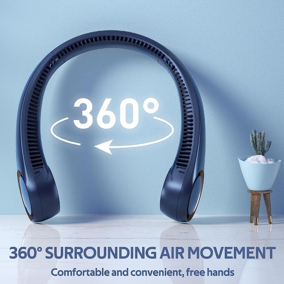 Portable Neck Fan, Hands Free Bladeless Fan, 360° Cooling Personal Fan quiet Fan - Picture 2 of 6